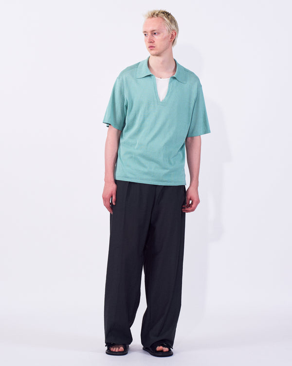 Washi Polyester Knit Sheer Skipper Shirt