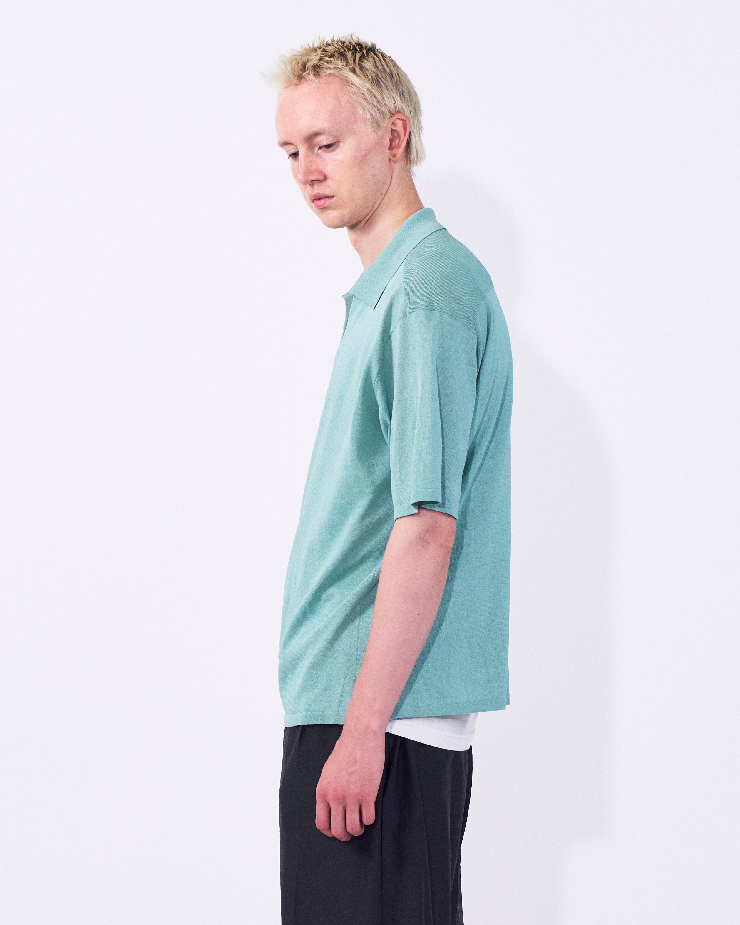 Washi Polyester Knit Sheer Skipper Shirt | YOKE Official Website