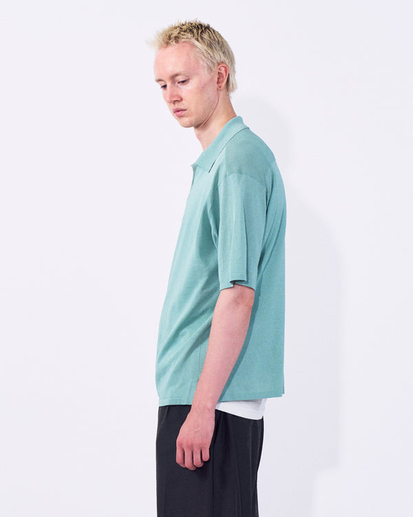 Washi Polyester Knit Sheer Skipper Shirt