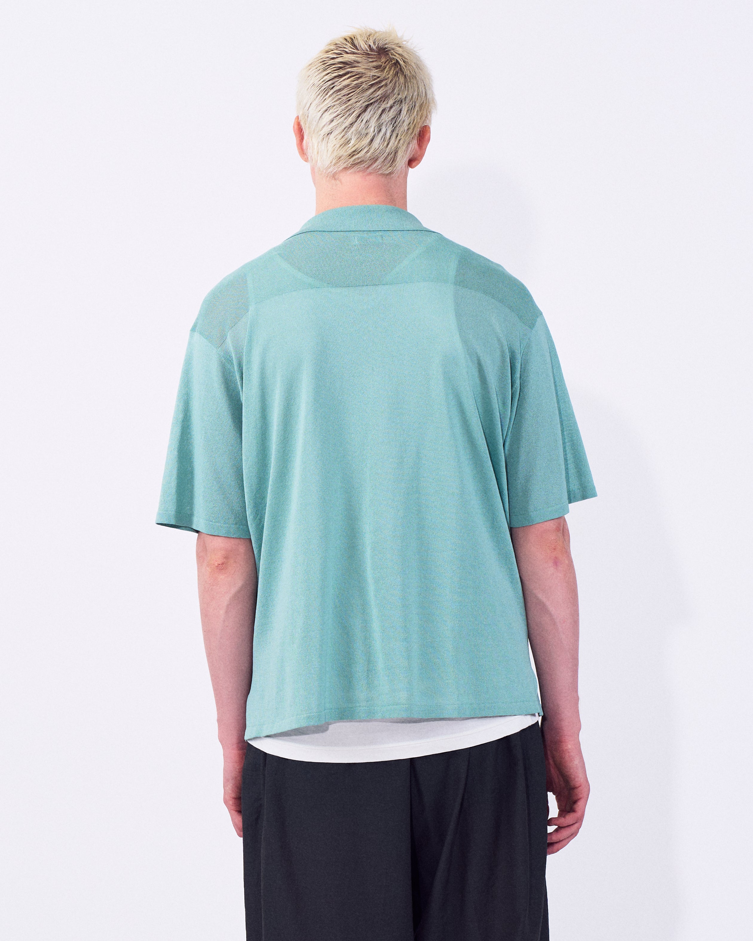 Washi Polyester Knit Sheer Skipper Shirt | YOKE Official Website