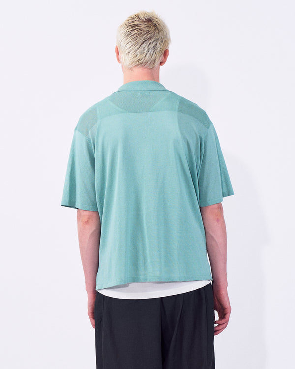 Washi Polyester Knit Sheer Skipper Shirt