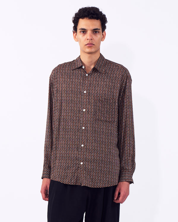 Vintage Pattern Printed Rayon Shirt