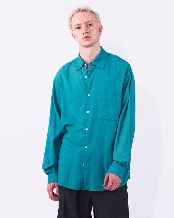Cotton Silk Twill Garment-dyed Loosed Shirt