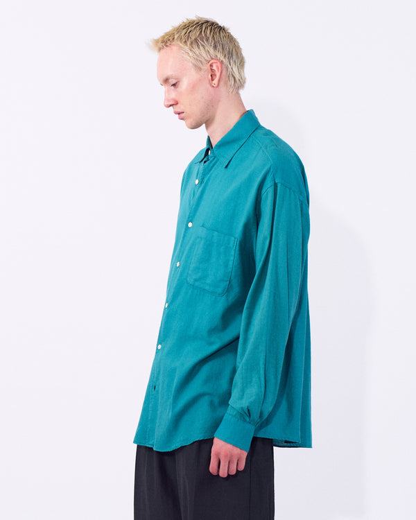 Cotton Silk Twill Garment-dyed Loosed Shirt