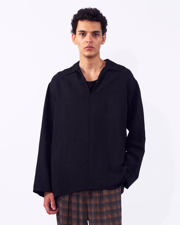 Linen Silk Kersey Skipper Shirt