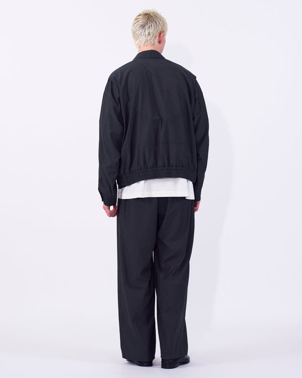 Wool Nylon Front Flat 1Pleated Easy Trousers