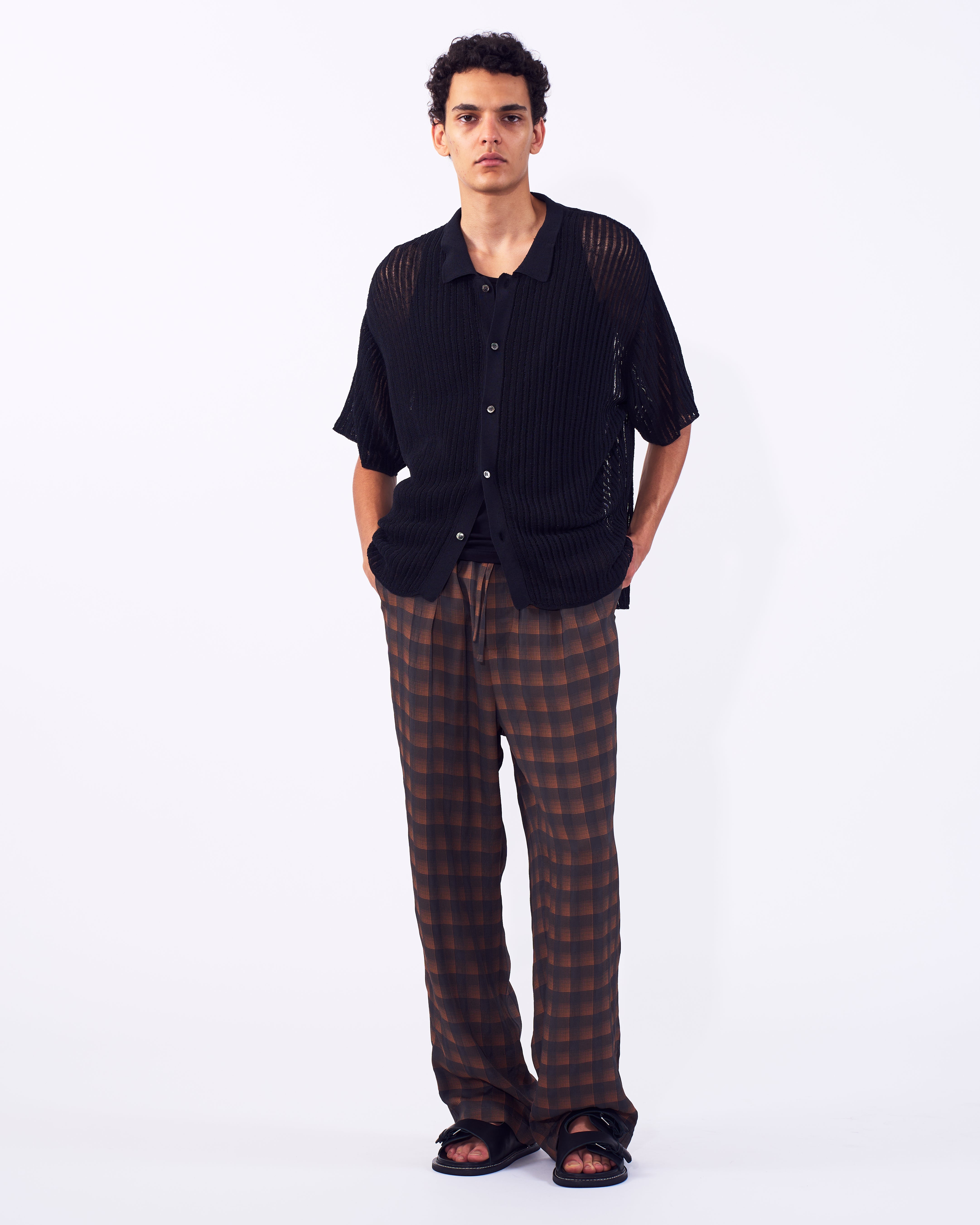 Rib Knit Sheer Shirt | YOKE Official Website