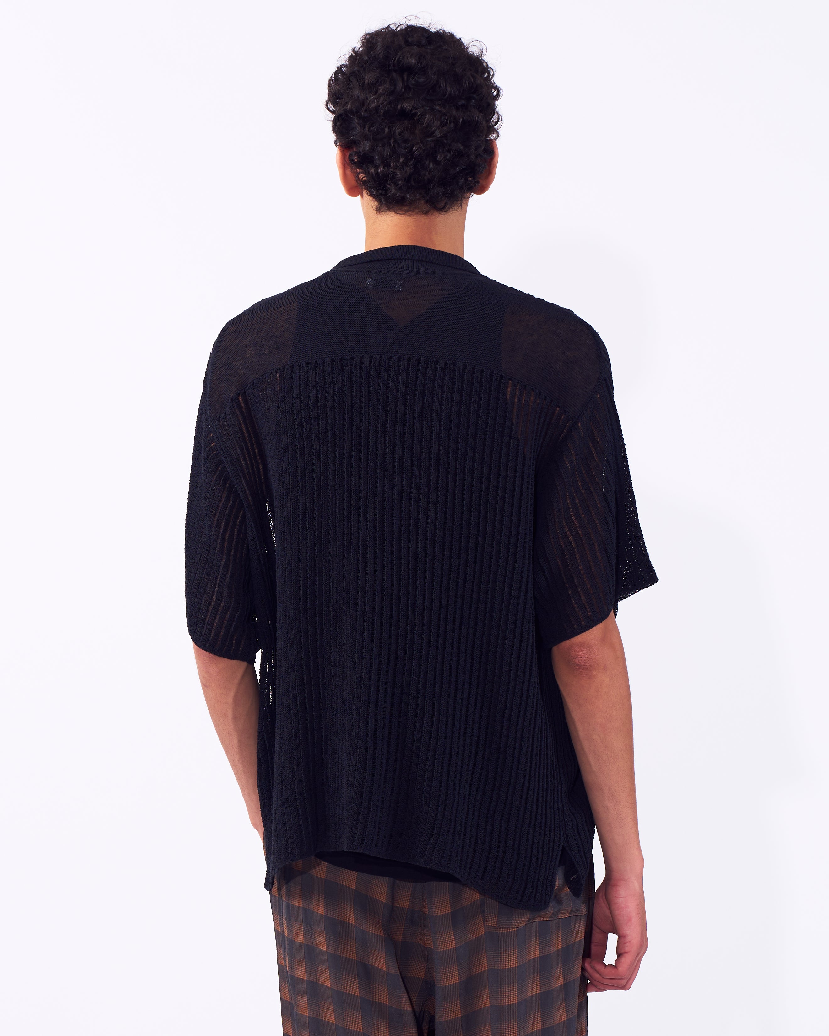 Rib Knit Sheer Shirt | YOKE Official Website