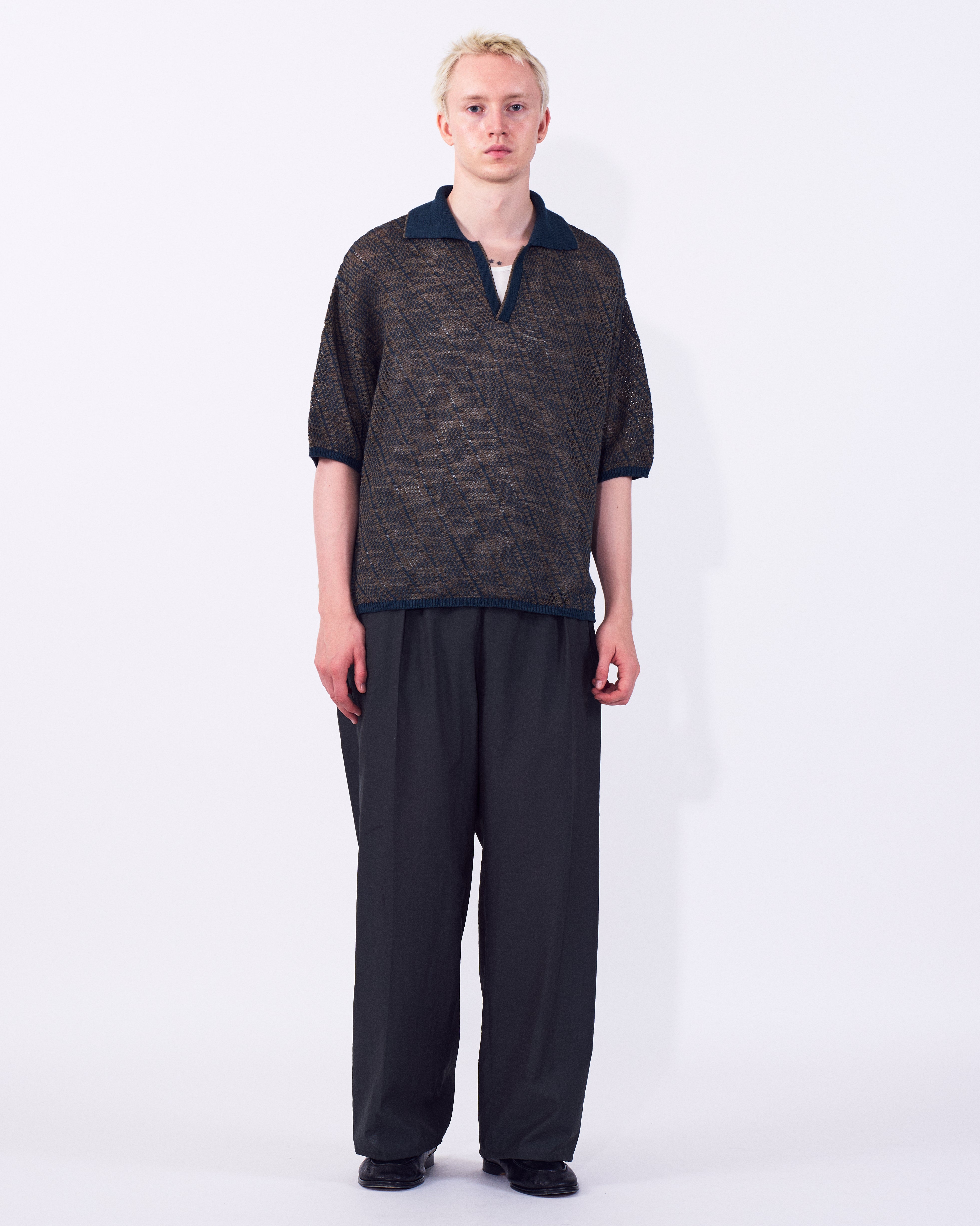 Diagonal Knit Skipper Shirt | YOKE Official Website