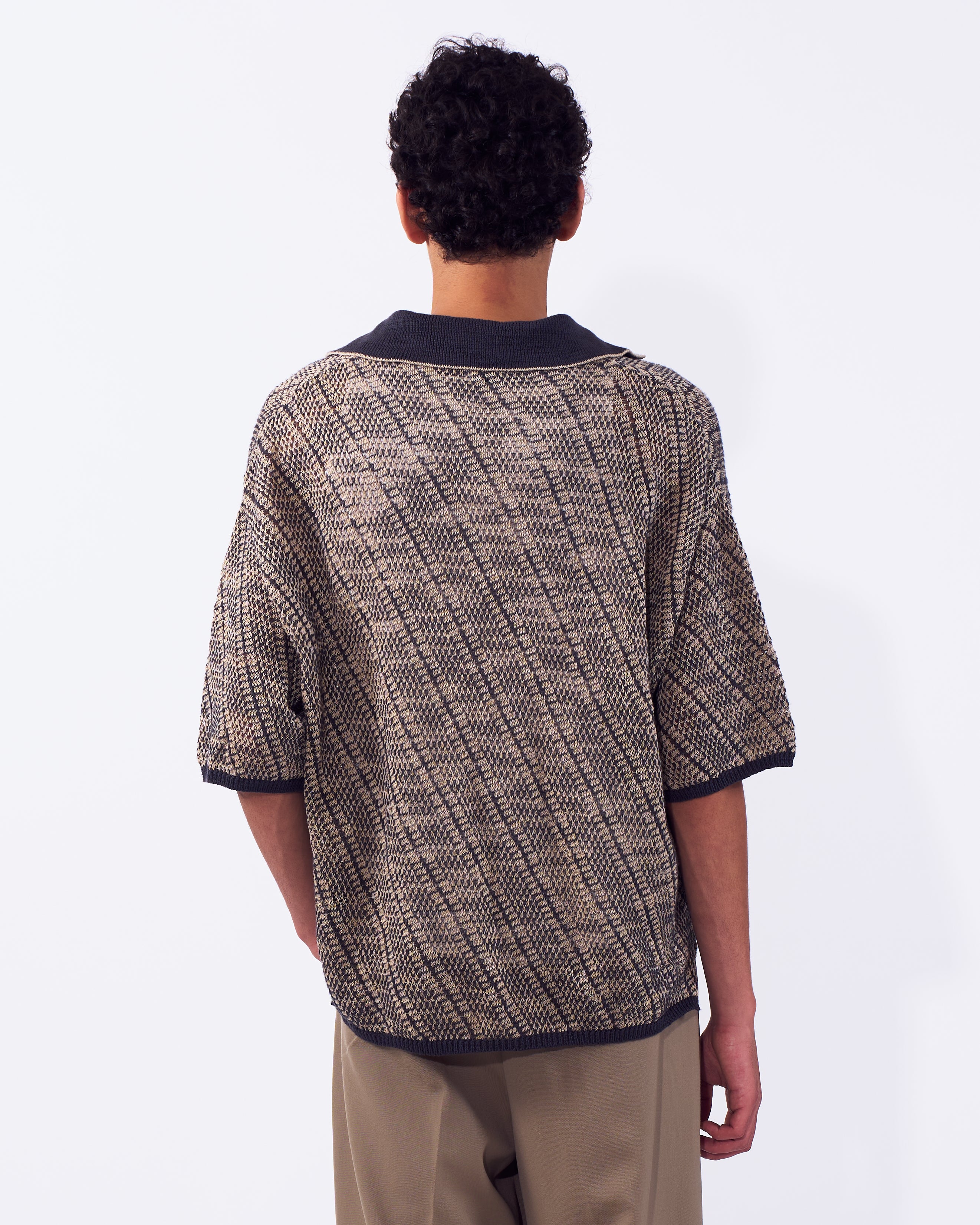 Diagonal Knit Skipper Shirt | YOKE Official Website