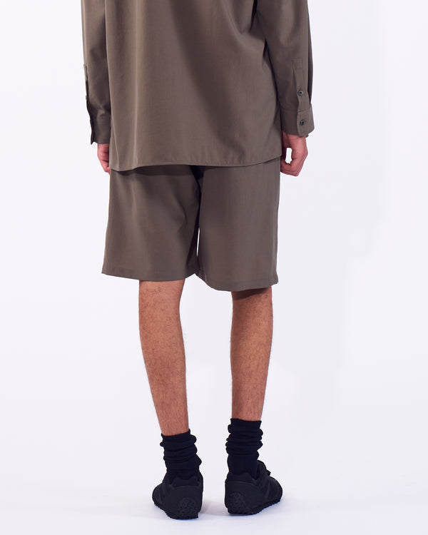 Wool Washer Tropical 2Pleated Easy Shorts