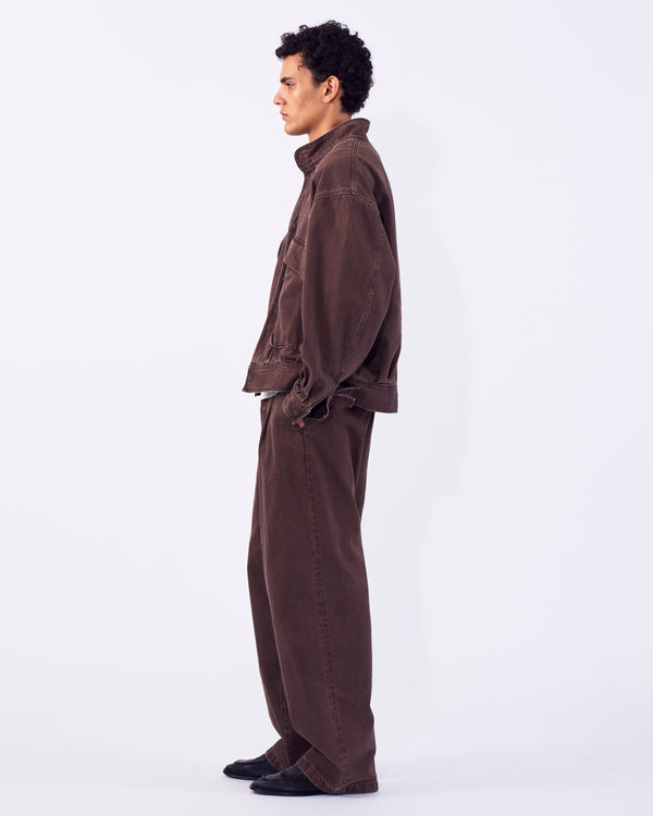 Suface Dyed Denim Stand Collar Blouson