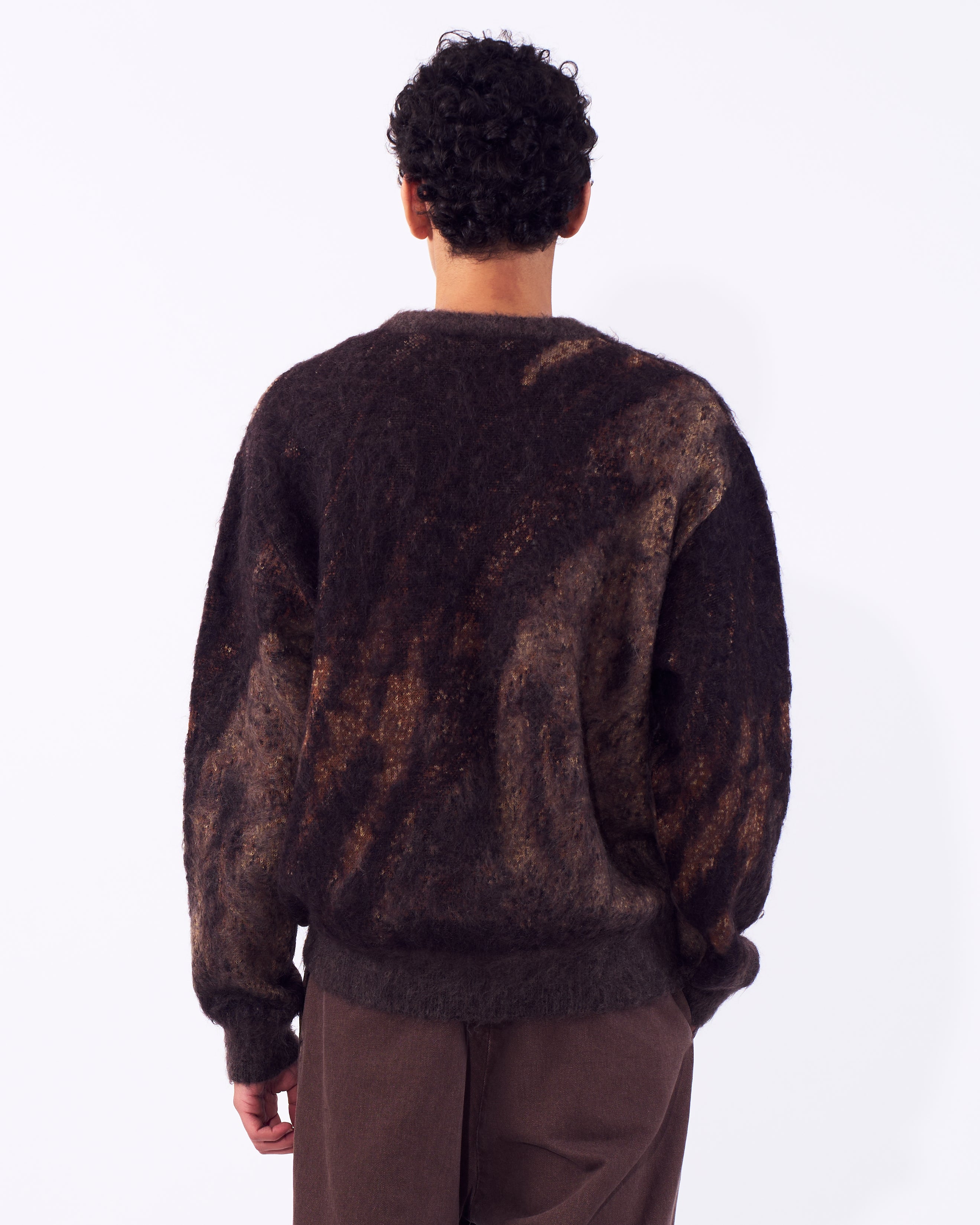 Abstract Jaquard Mohair Cardigan | YOKE Official Website