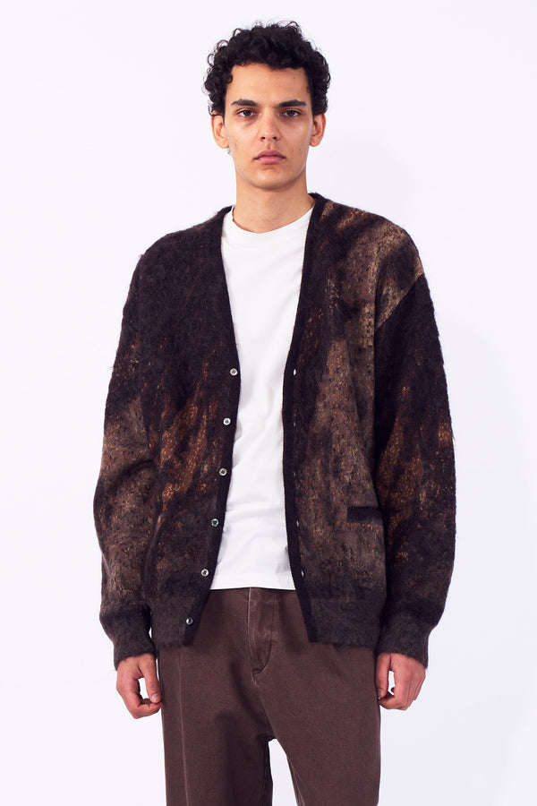Abstract Jaquard Mohair Cardigan