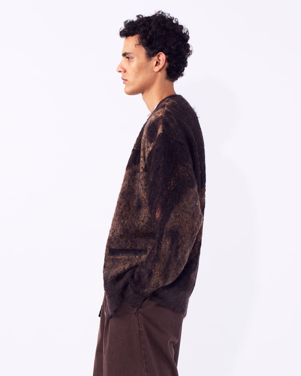 Abstract Jaquard Mohair Cardigan