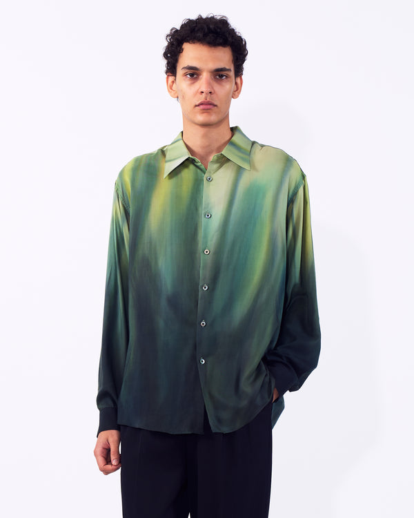 Cotton Rayon Silk Lawn Hand Painted Loose Fit Shirt