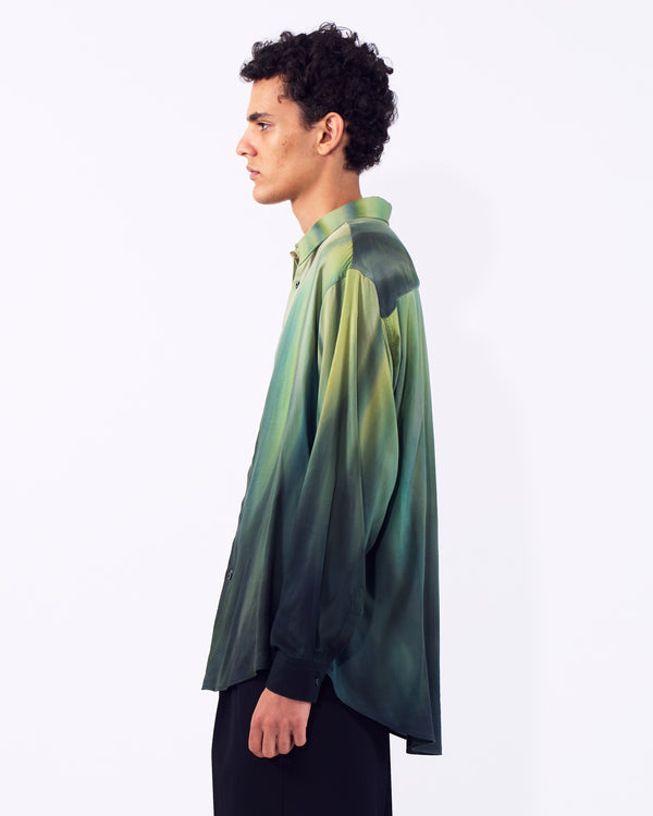 Cotton Rayon Silk Lawn Hand Painted Loose Fit Shirt