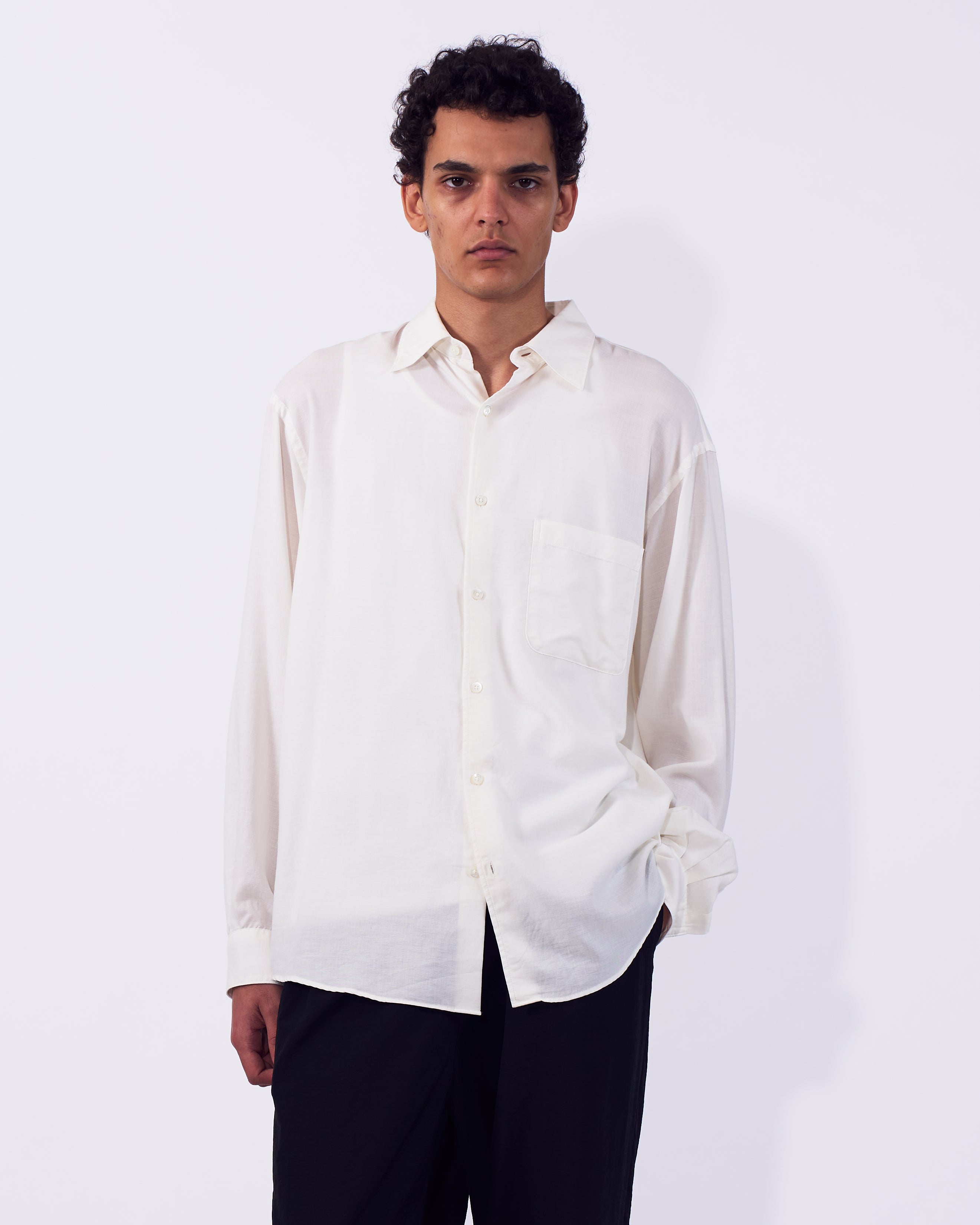 Cotton Silk Twill Garment-dyed Loosed Shirt | YOKE Official Website