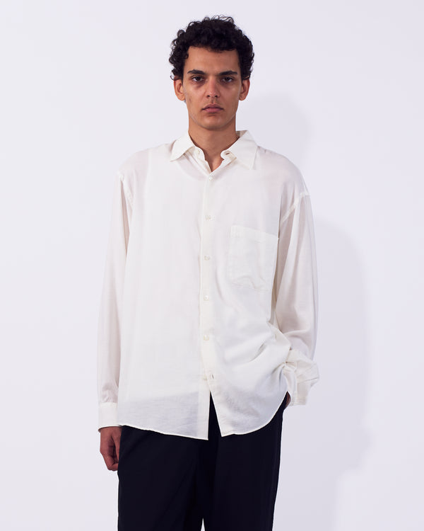 Cotton Silk Twill Garment-dyed Loosed Shirt