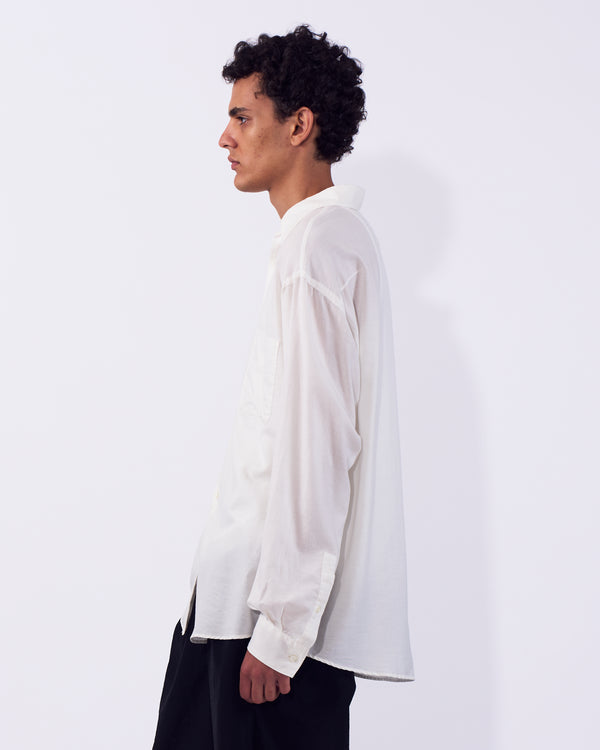 Cotton Silk Twill Garment-dyed Loosed Shirt