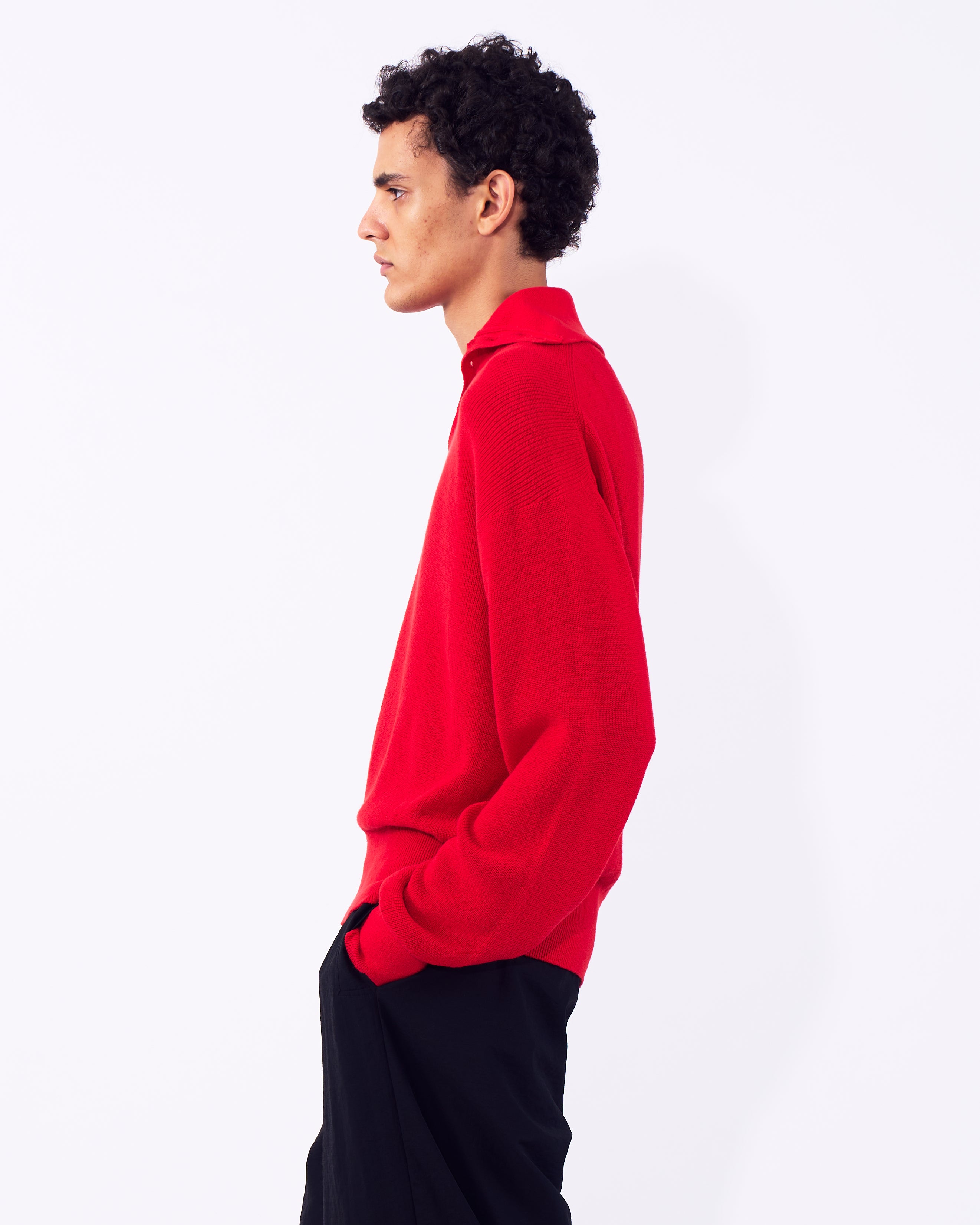 Highneck Henley Rib Sweater | YOKE Official Website