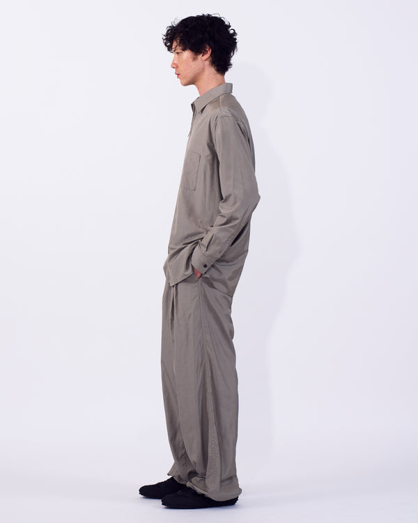 Silk Nylon 2Pleated Easy Pants