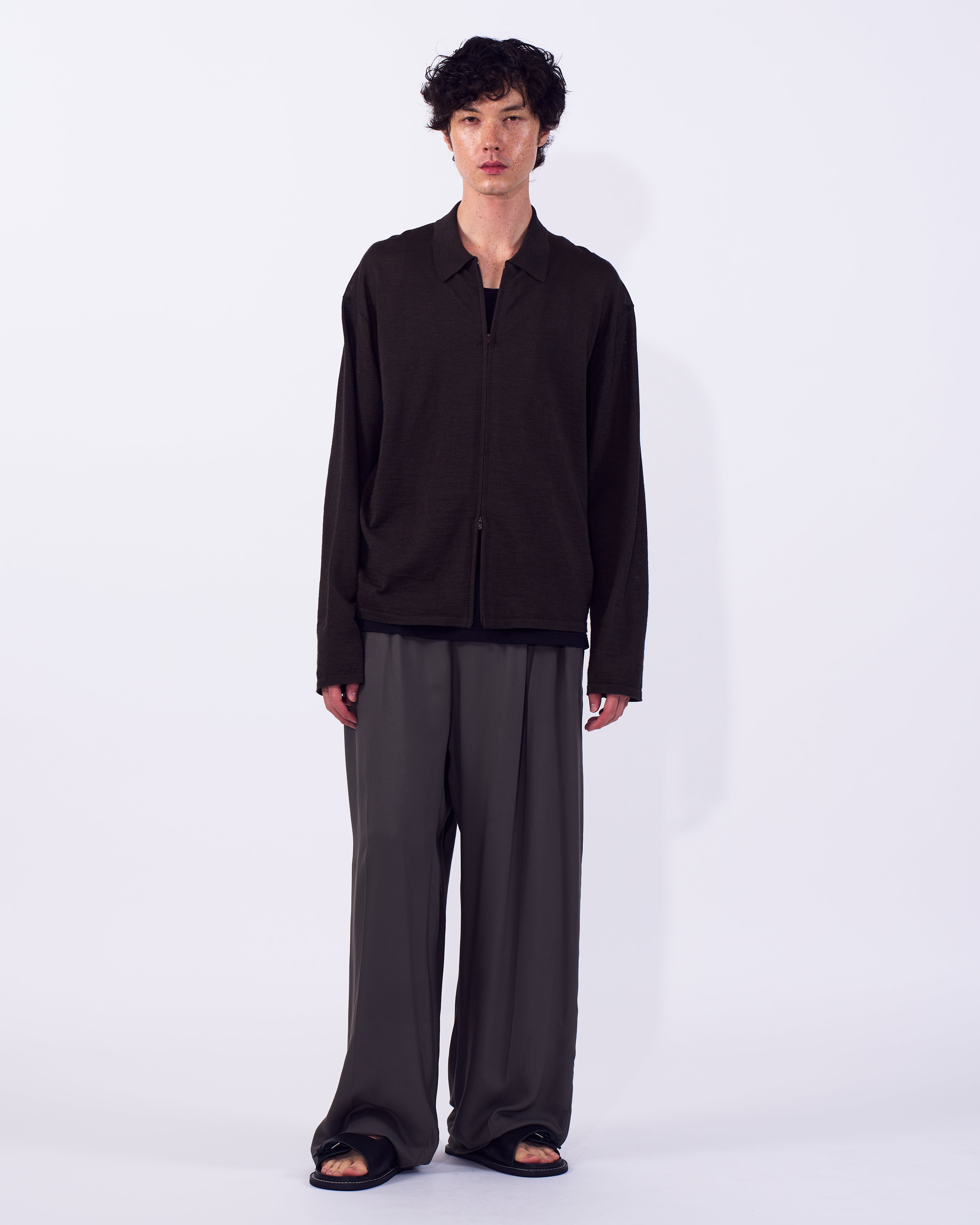 Ramie Wool Zip Knit Shirt | YOKE Official Website
