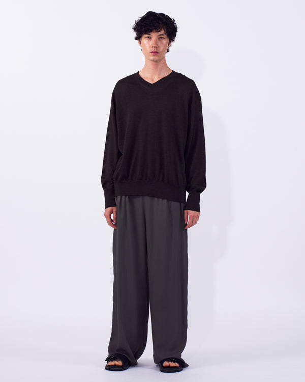 Ramie Wool V-neck Sweater