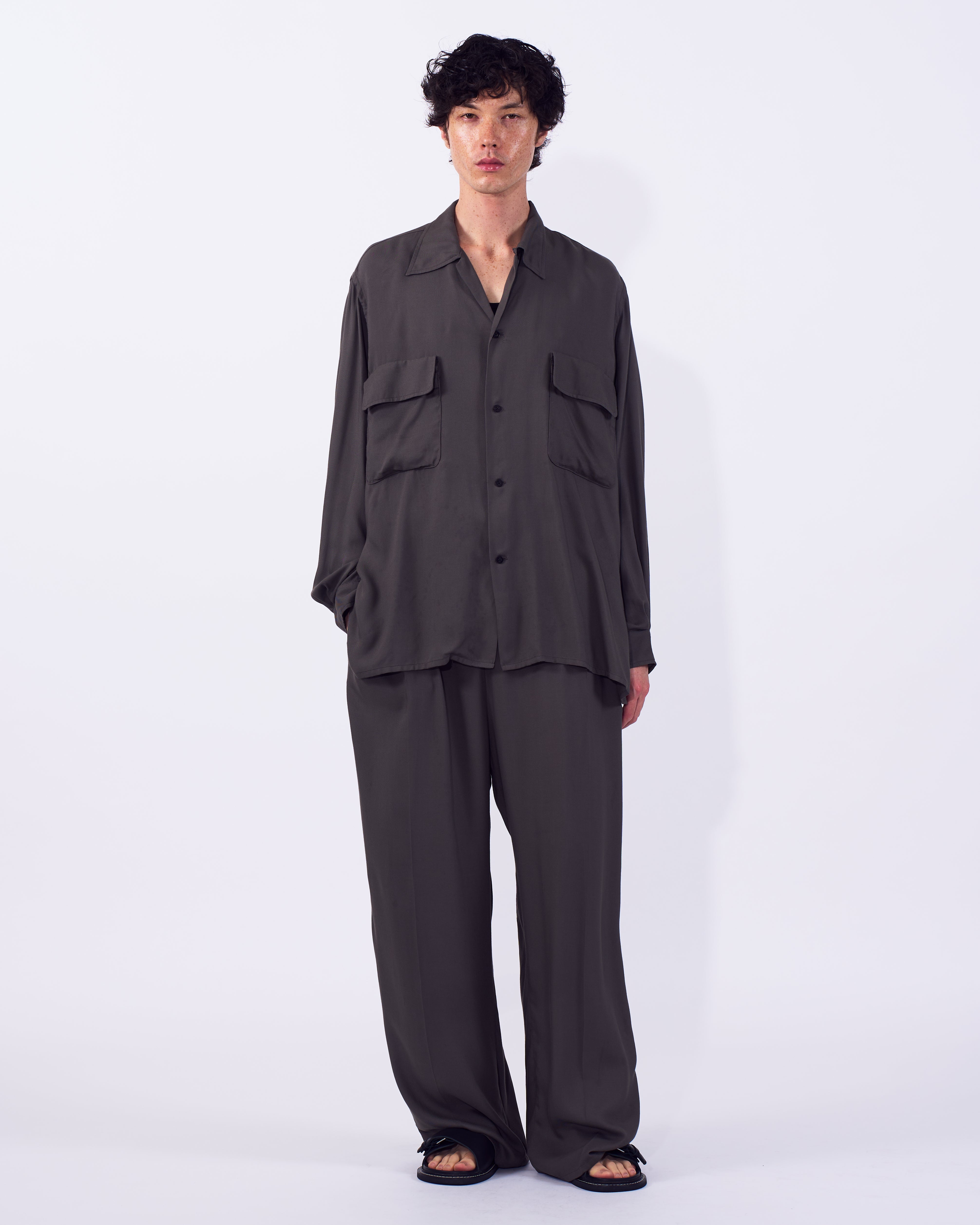 Modal Double Pocket Open Collar Shirt | YOKE Official Website