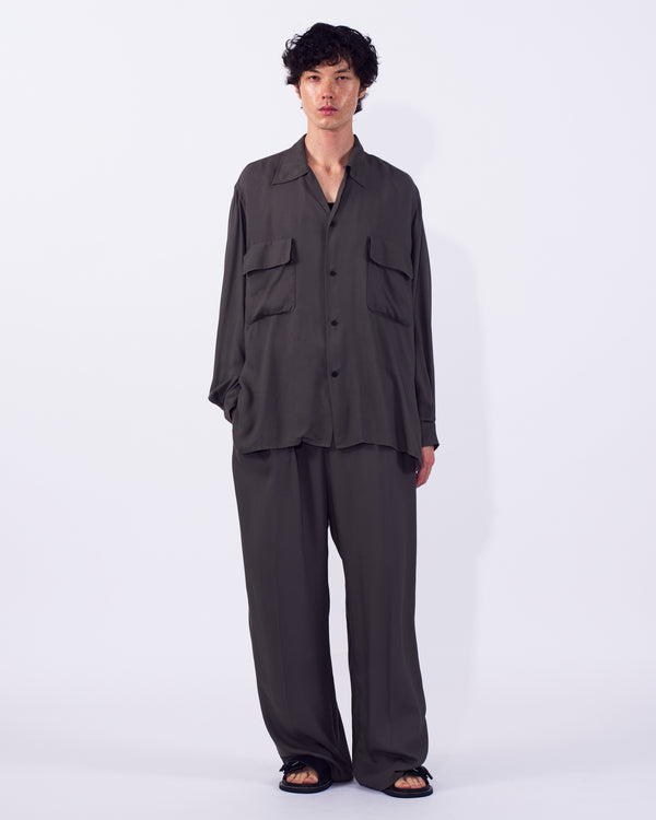 Modal Twill Double Pocket Open Collar Shirt