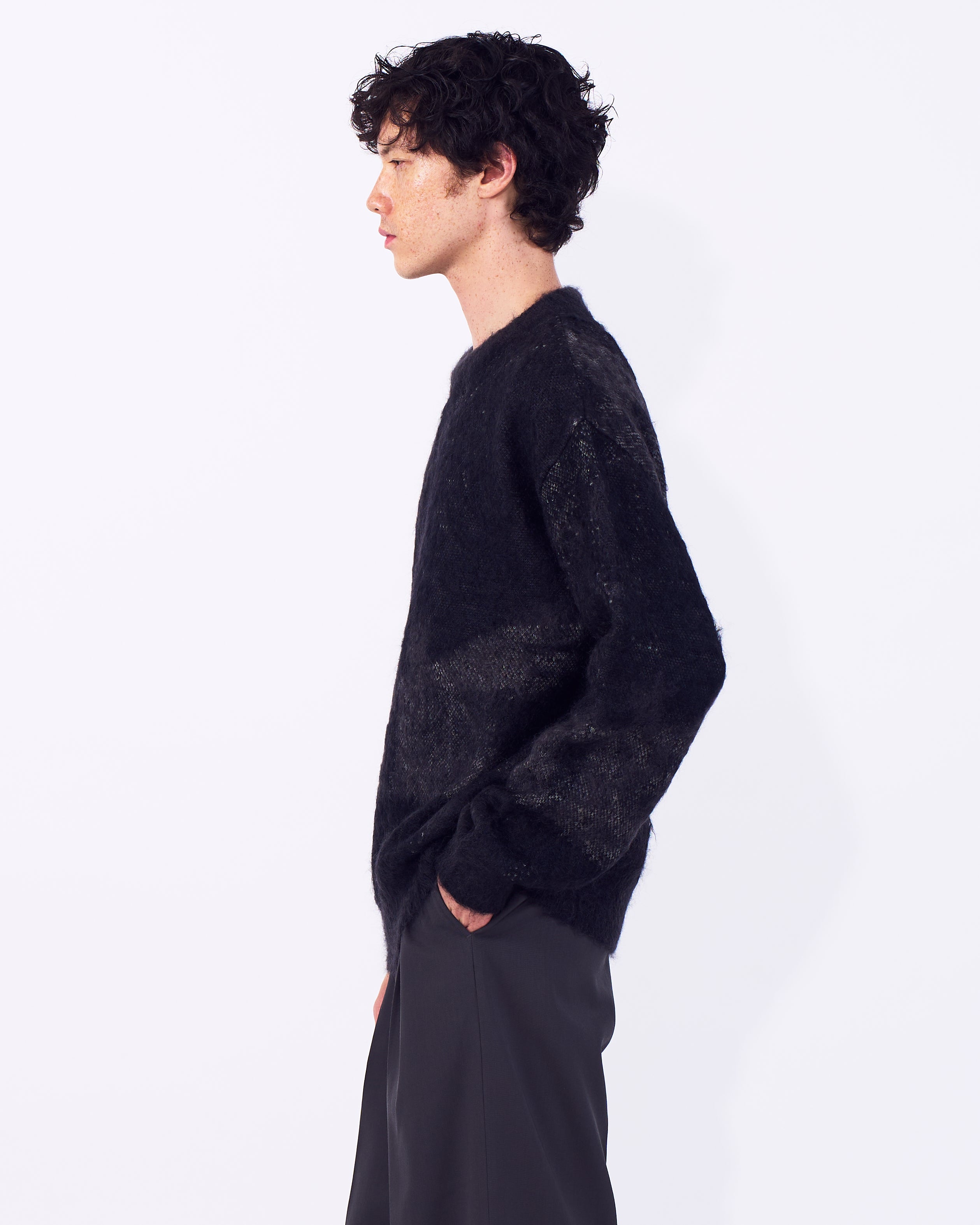Abstract Jaquard Mohair Sweater | YOKE Ofiicial Website