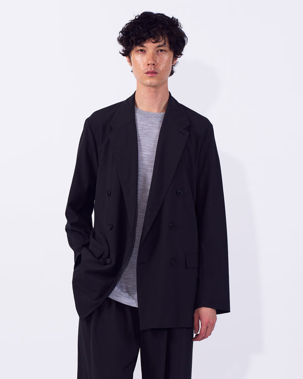 Wool Washer Tropical Double Breasted Jacket