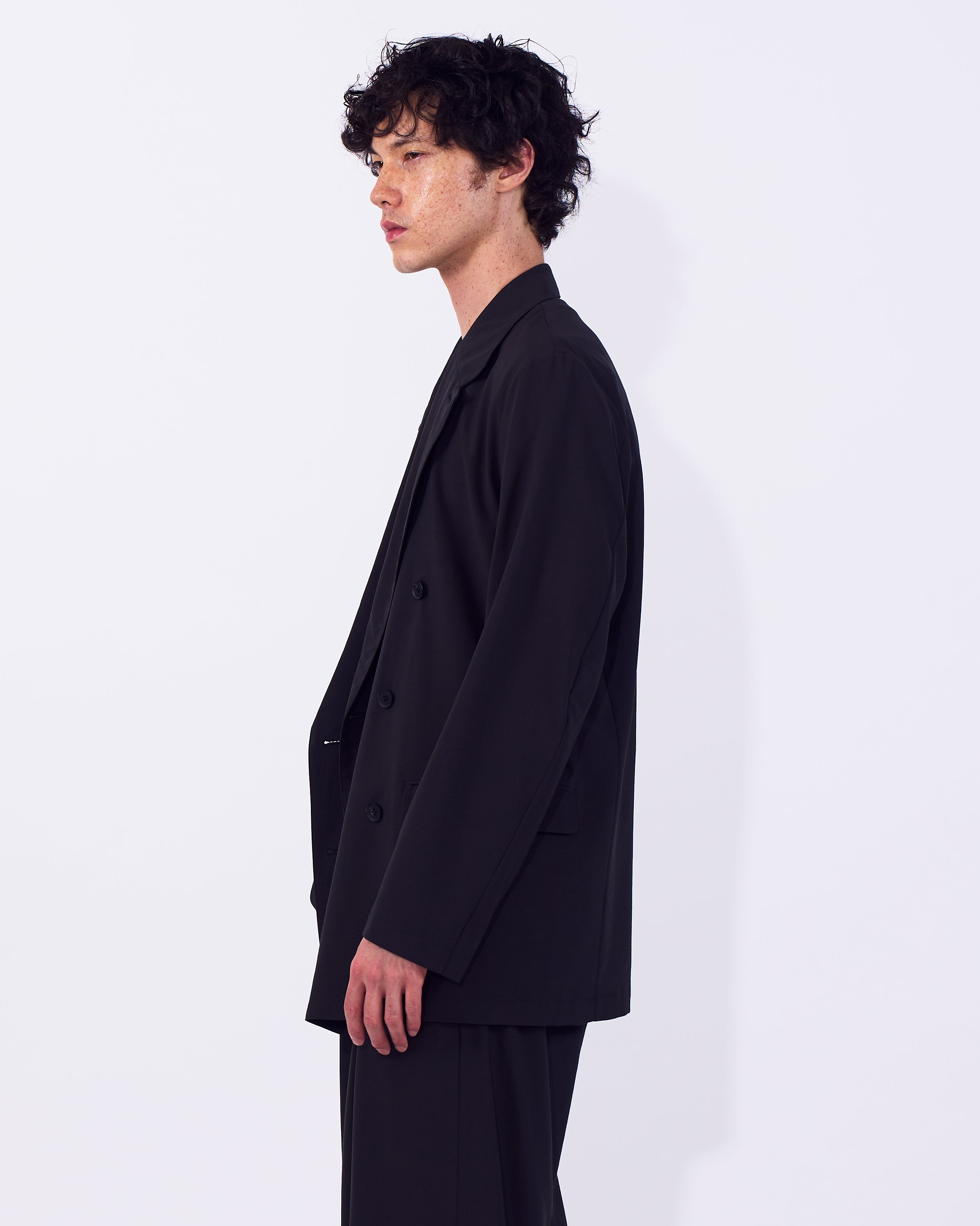 Wool Washer Tropical Double Breasted Jacket | YOKE Official Website