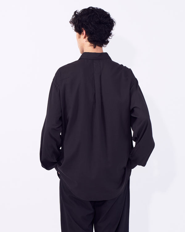 Cotton Silk Twill Garment-dyed Loosed Shirt