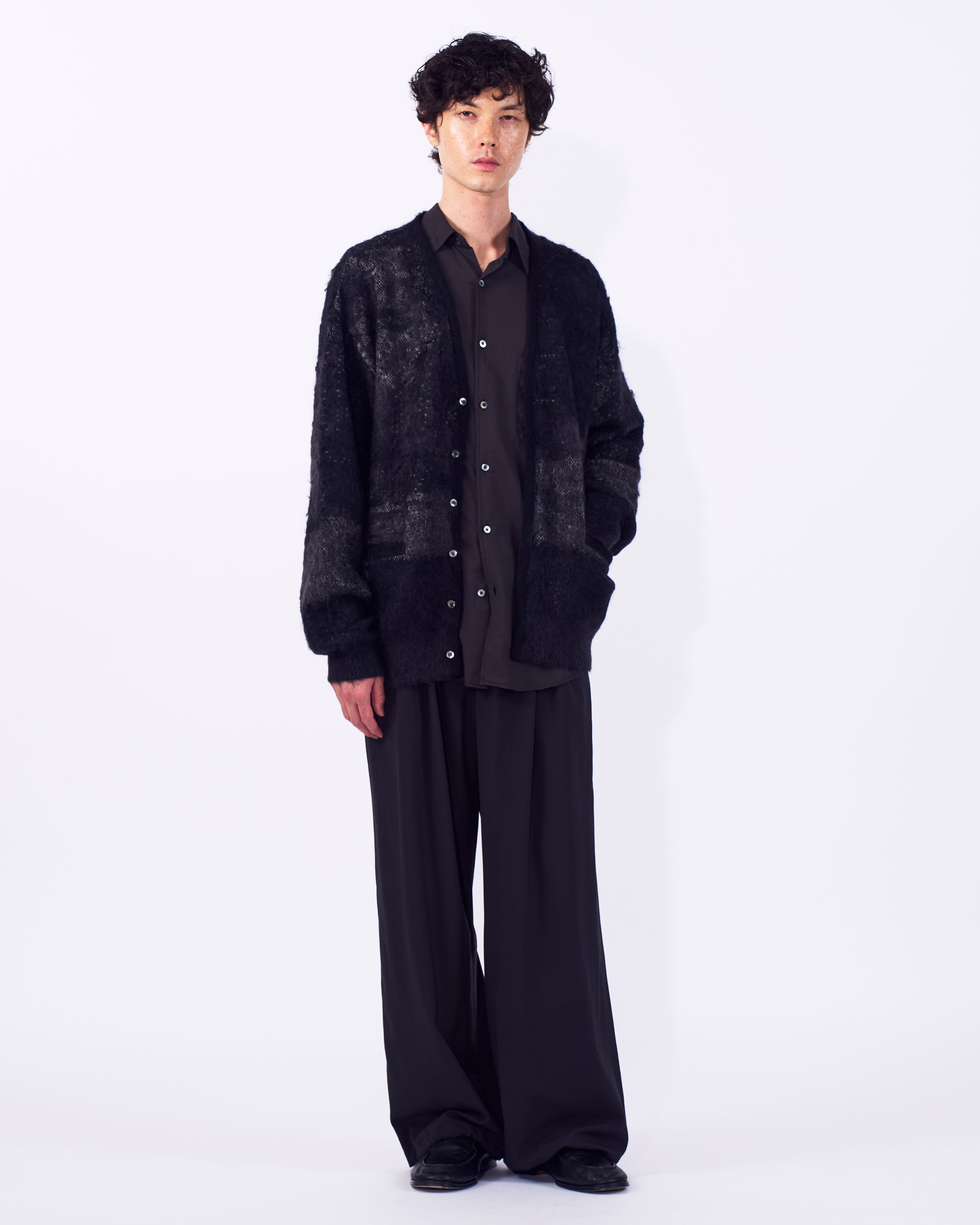 Abstract Jaquard Mohair Cardigan | YOKE Official Website