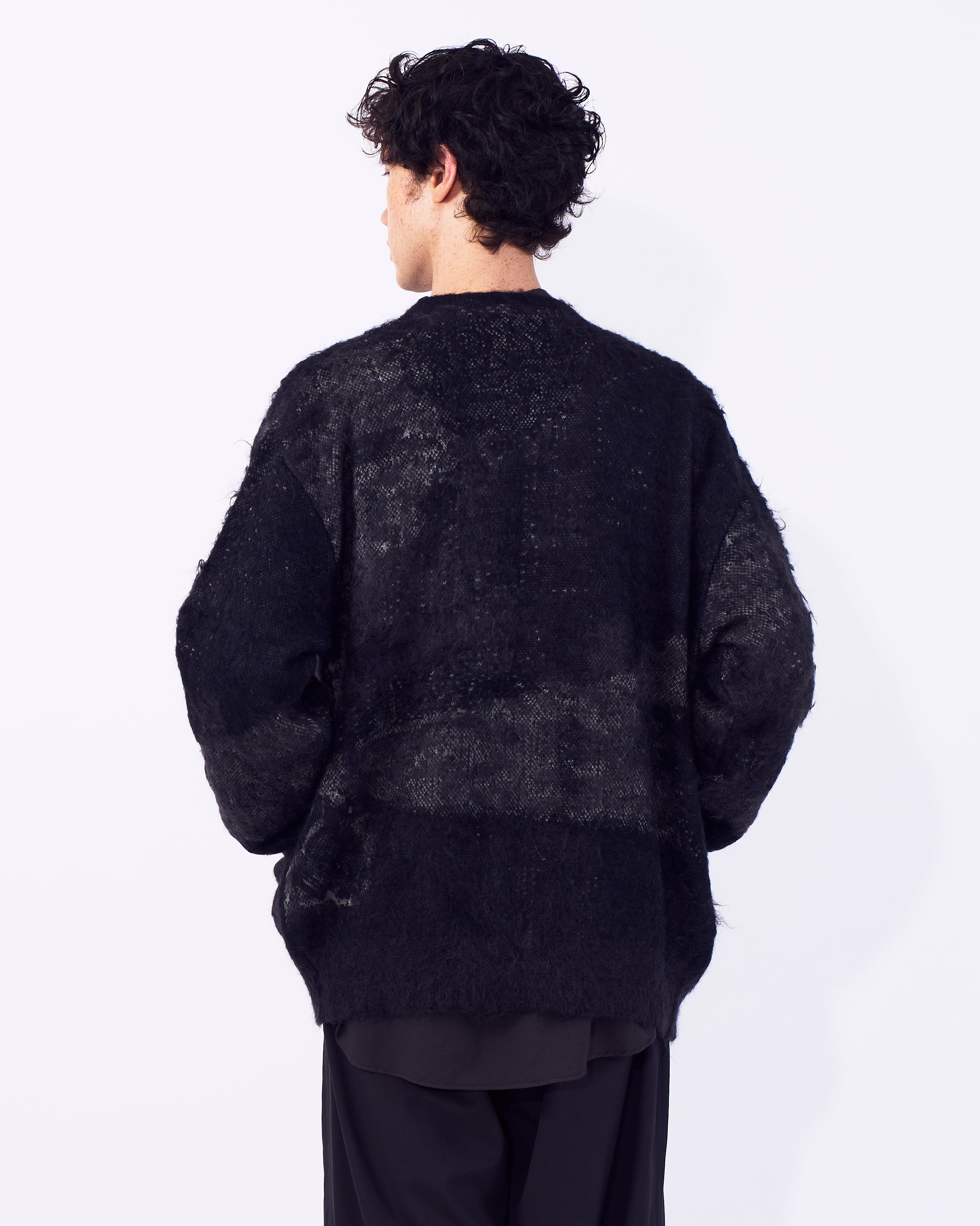 Abstract Jaquard Mohair Cardigan | YOKE Official Website