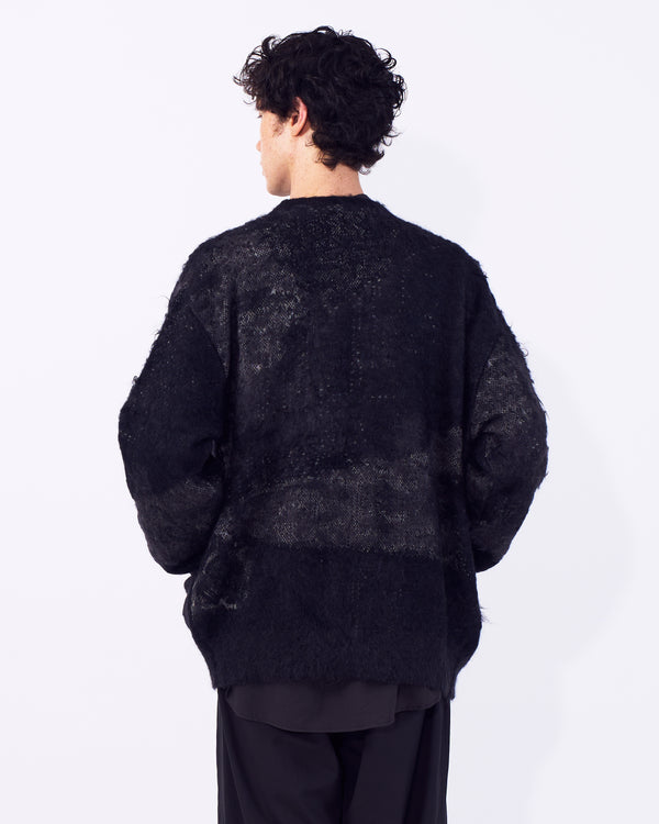 Abstract Jaquard Mohair Cardigan