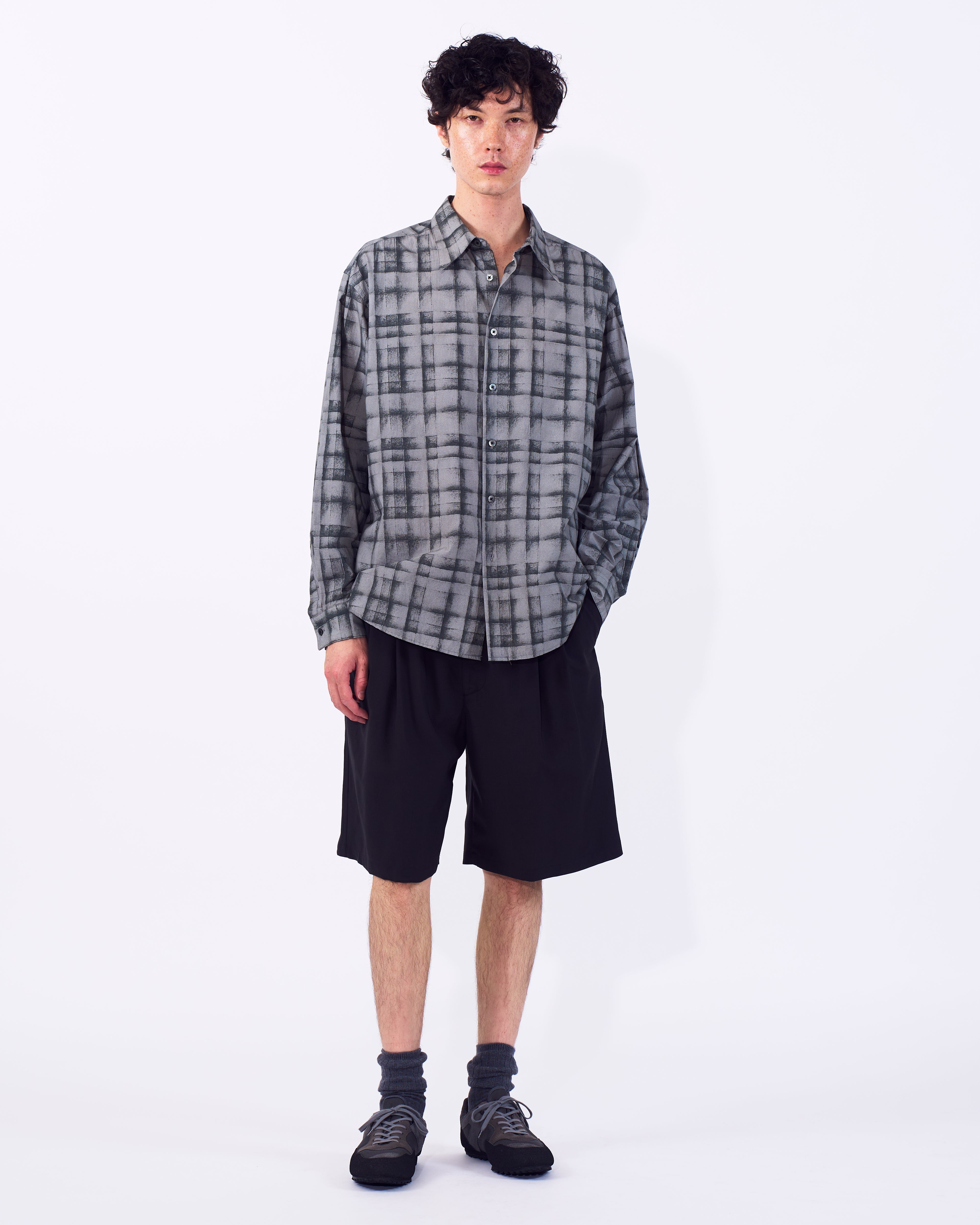 Plaid Cotton Typewriter Loose Fit Shirt | YOKE Official Website
