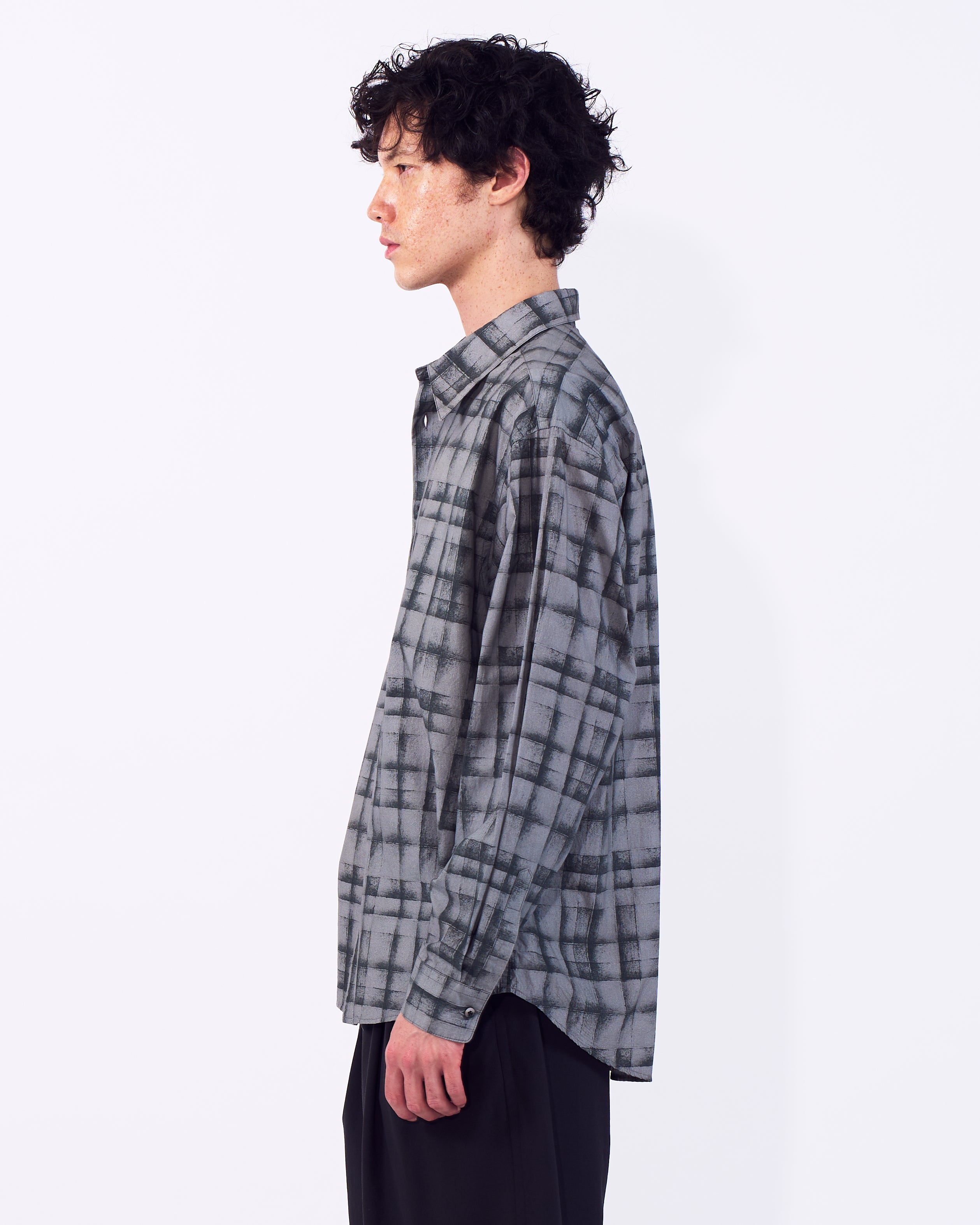 Plaid Cotton Typewriter Loose Fit Shirt | YOKE Official Website