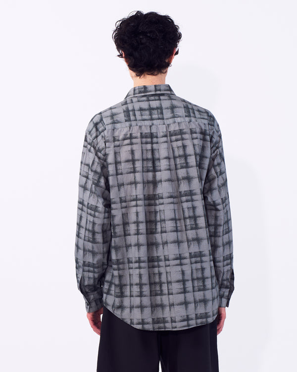 Plaid Cotton Typewriter Loose Fit Shirt