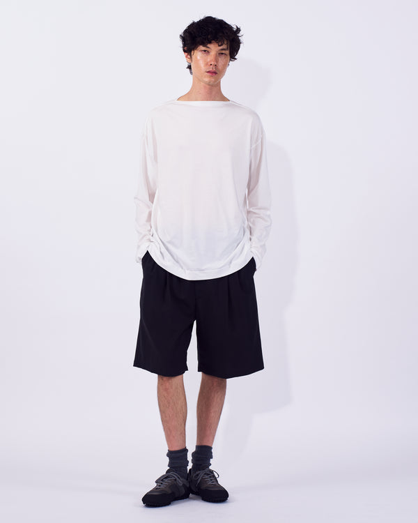 Wool Washer Tropical 2Pleated Easy Shorts