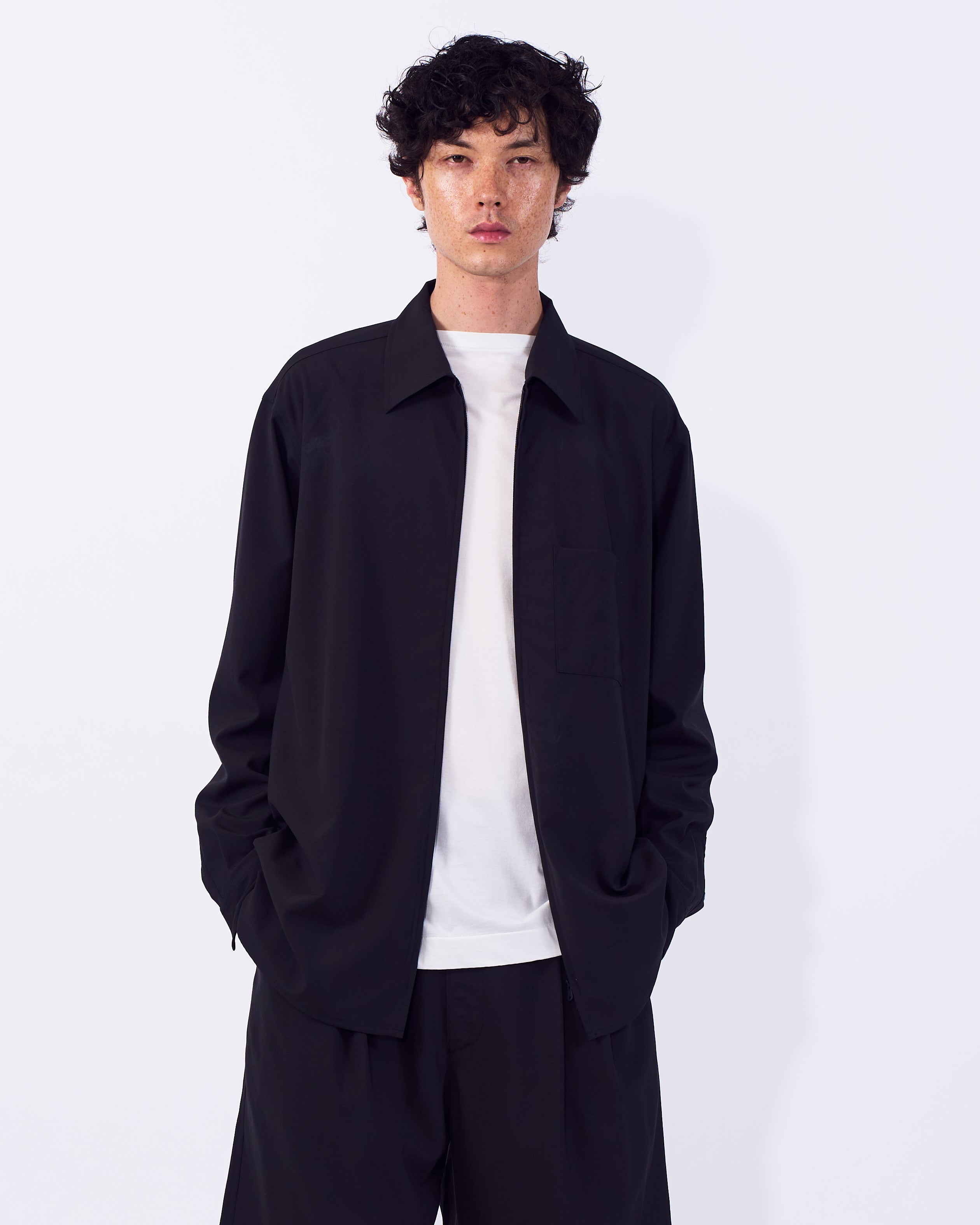 Wool Washer Tropical Zip Shirt | YOKE Official Website