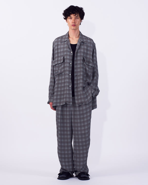 Rayon Acetate Jacqard Plaid 1pleated Easy Pants