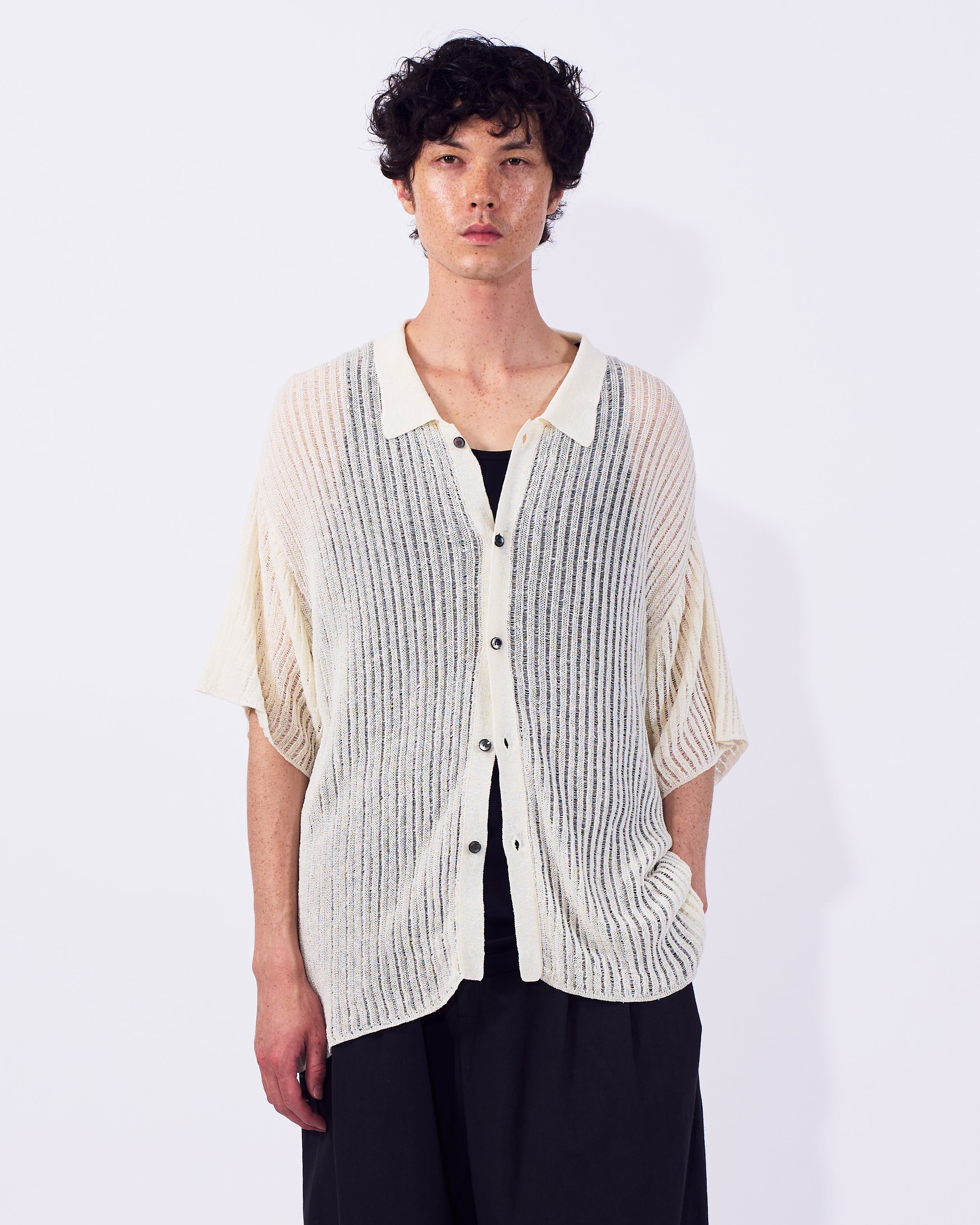 Rib Knit Sheer Shirt | YOKE Official Website
