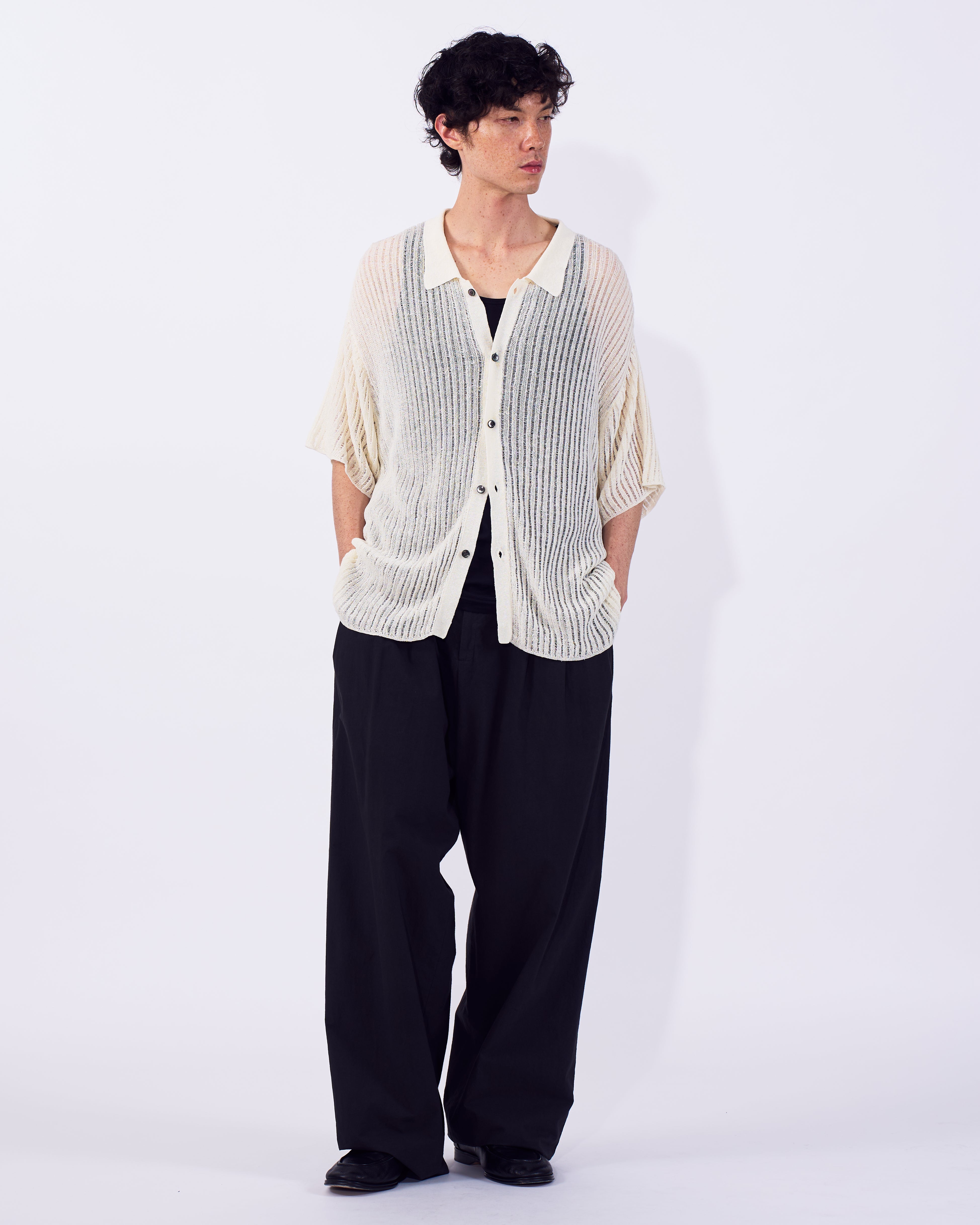 Rib Knit Sheer Shirt | YOKE Official Website