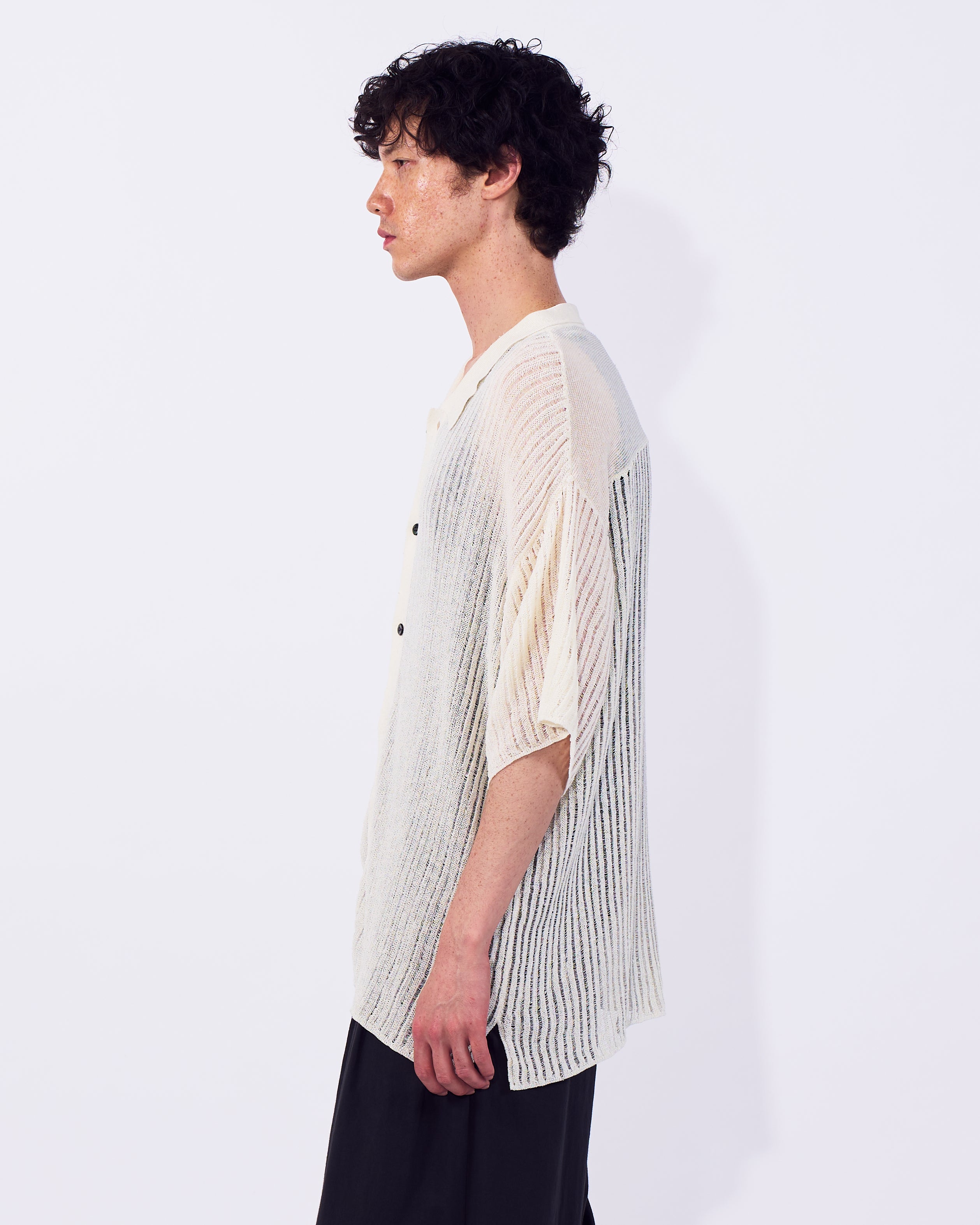 Rib Knit Sheer Shirt | YOKE Official Website
