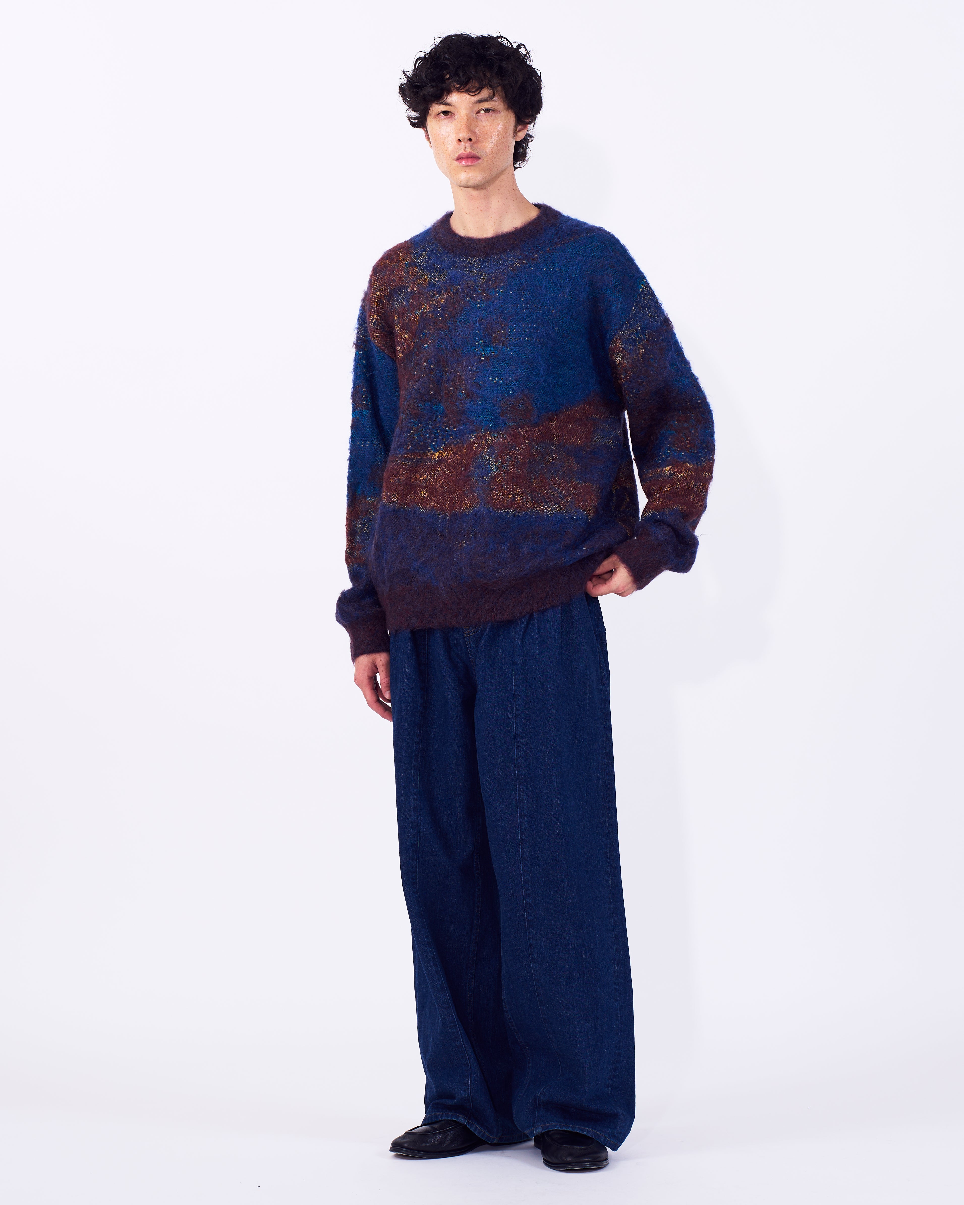 Abstract Jaquard Mohair Sweater | YOKE Ofiicial Website