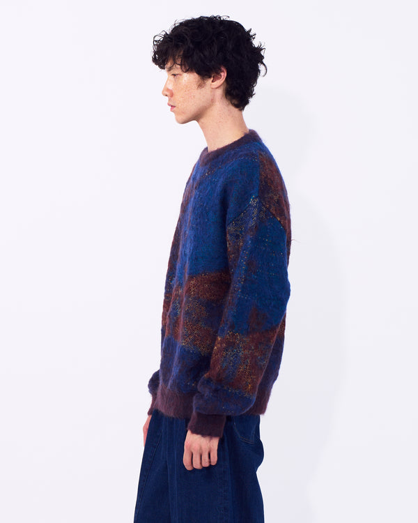 Abstract Jaquard Mohair Sweater