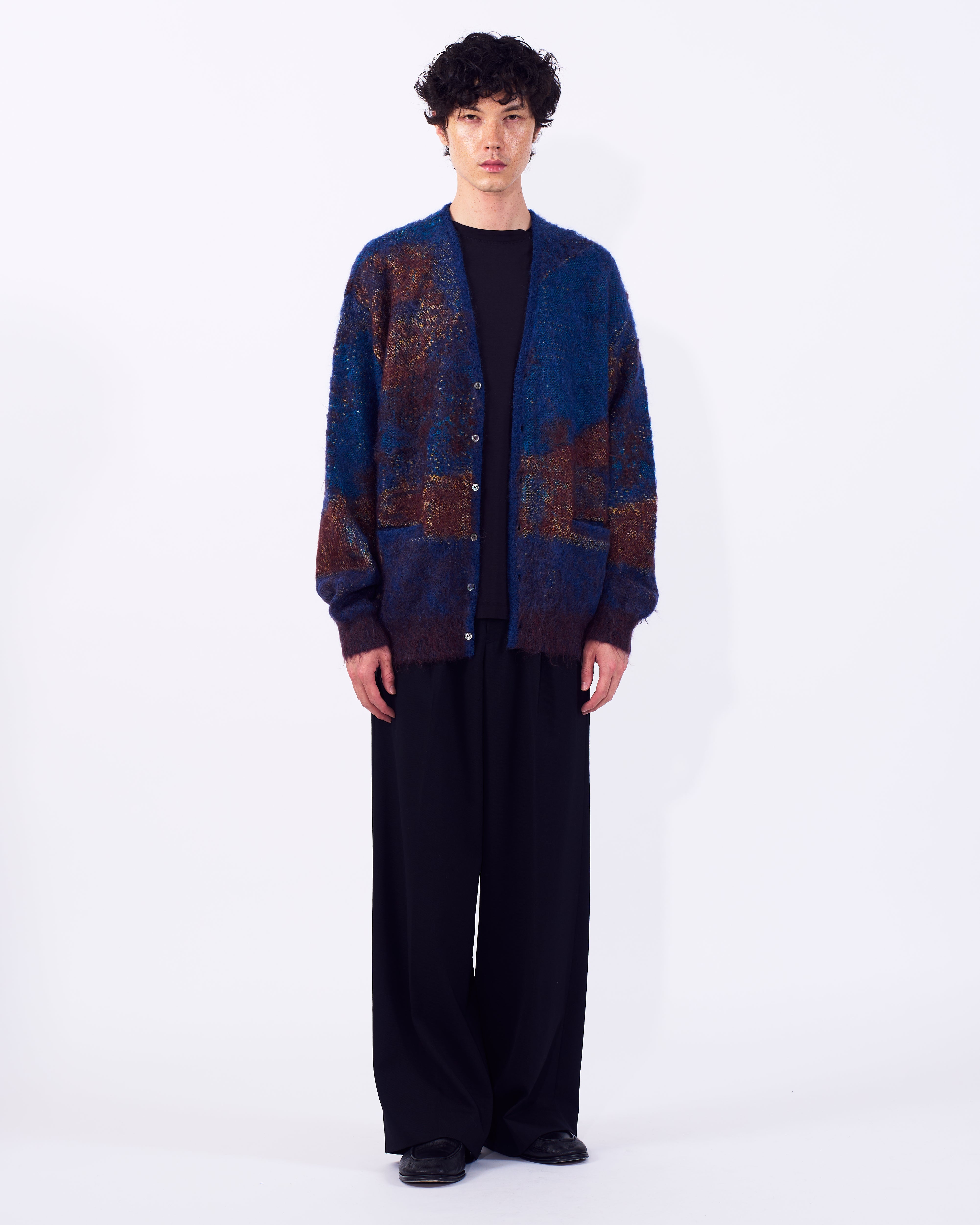 Abstract Jaquard Mohair Cardigan | YOKE Official Website