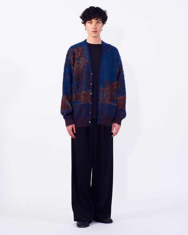 Abstract Jaquard Mohair Cardigan